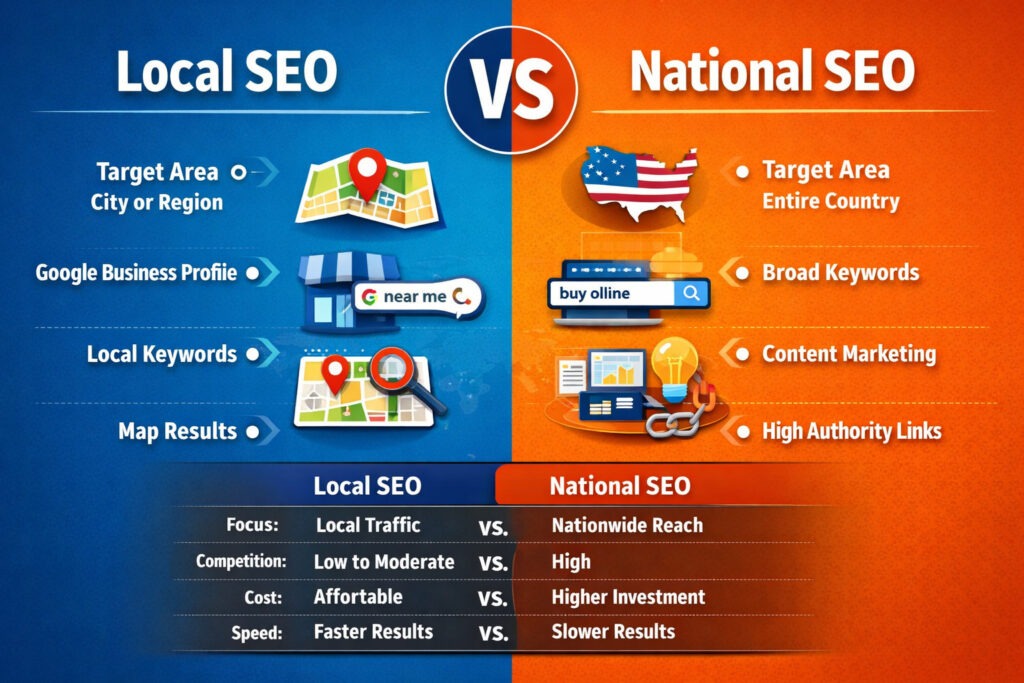 Local SEO vs National SEO